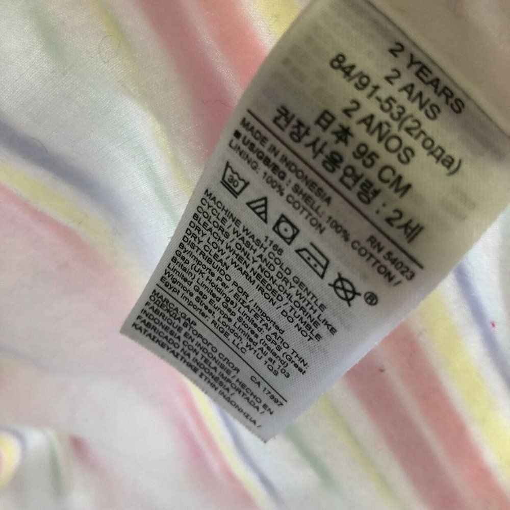Baby Gap Striped Cotton Dress Multicolor Toddler 2 Years Old - Picture 4 of 4